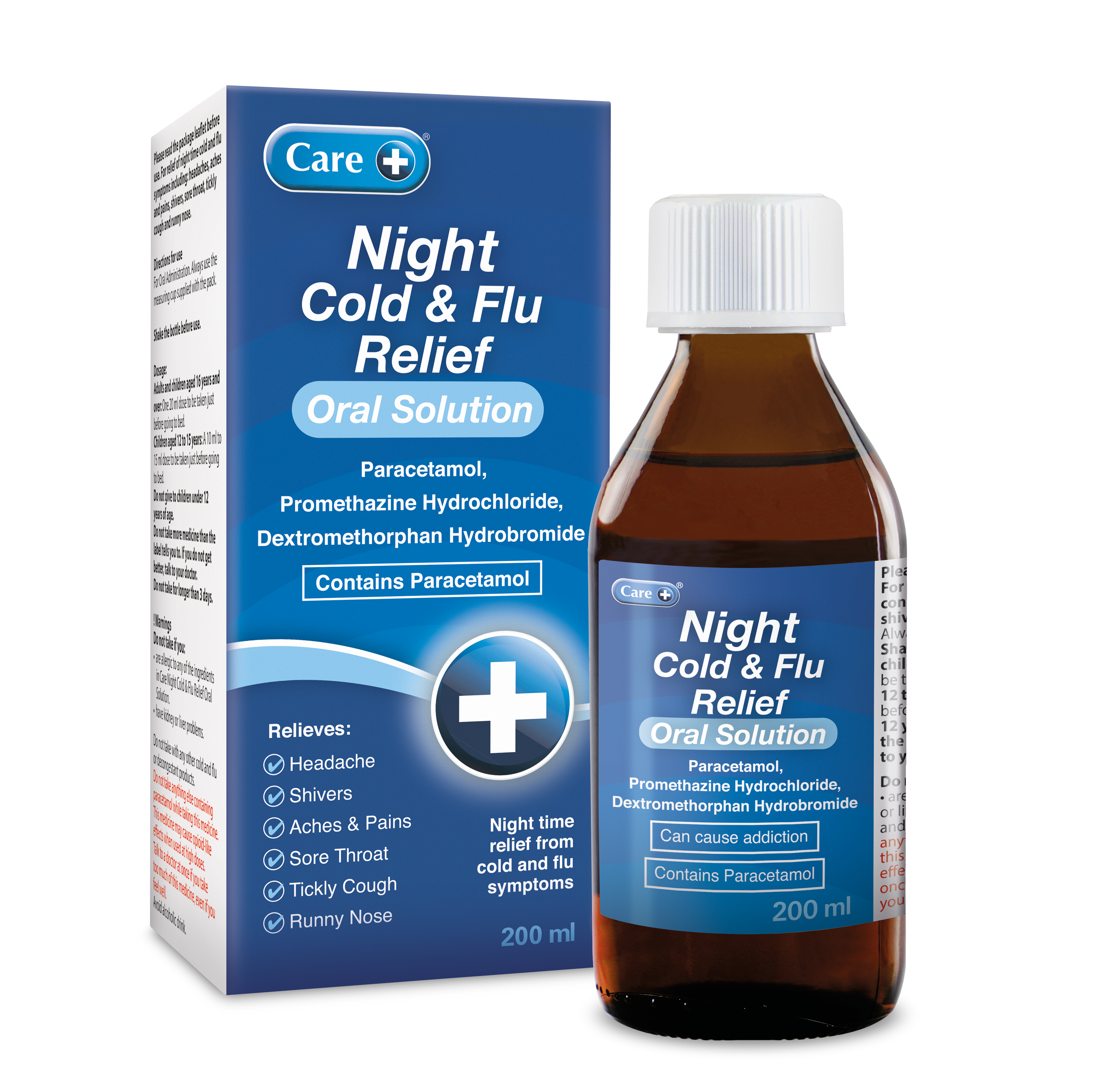 Care Night Cold & Flu Relief Oral Solution 200ml